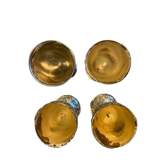 vintage silver plated metal cordial goblet set - Picture 3 of 8